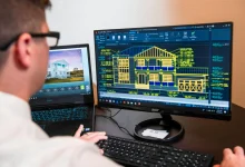 Team collaborating using integrated design tools and software.