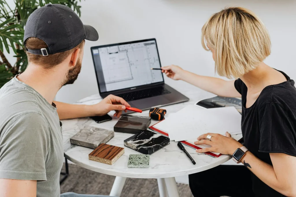 Team using BIM software to develop integrated design plans.